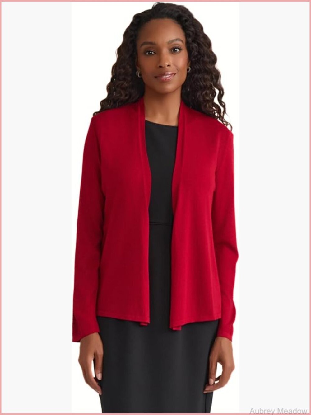 A-line Cardigan Sweater, Large Petite, Soft Knit, Machine Washable